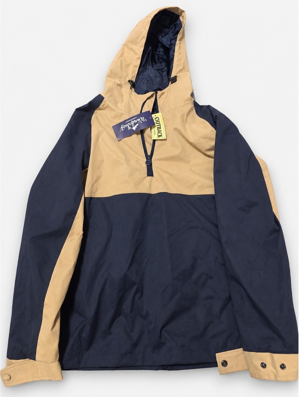 Outback Trading Co Wanderlust Carter Jacket Men XL Navy Tan Anorak NWT